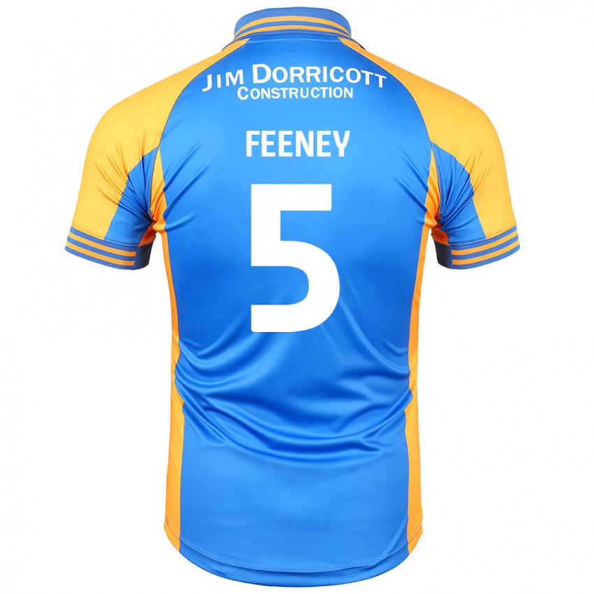 Mænd Morgan Feeney #5 Blå Rav Hjemmebane Spillertrøjer 2024/25 Trøje T-Shirt