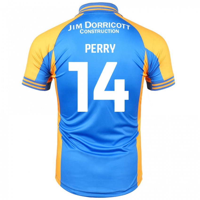 Mænd Taylor Perry #14 Blå Rav Hjemmebane Spillertrøjer 2024/25 Trøje T-Shirt