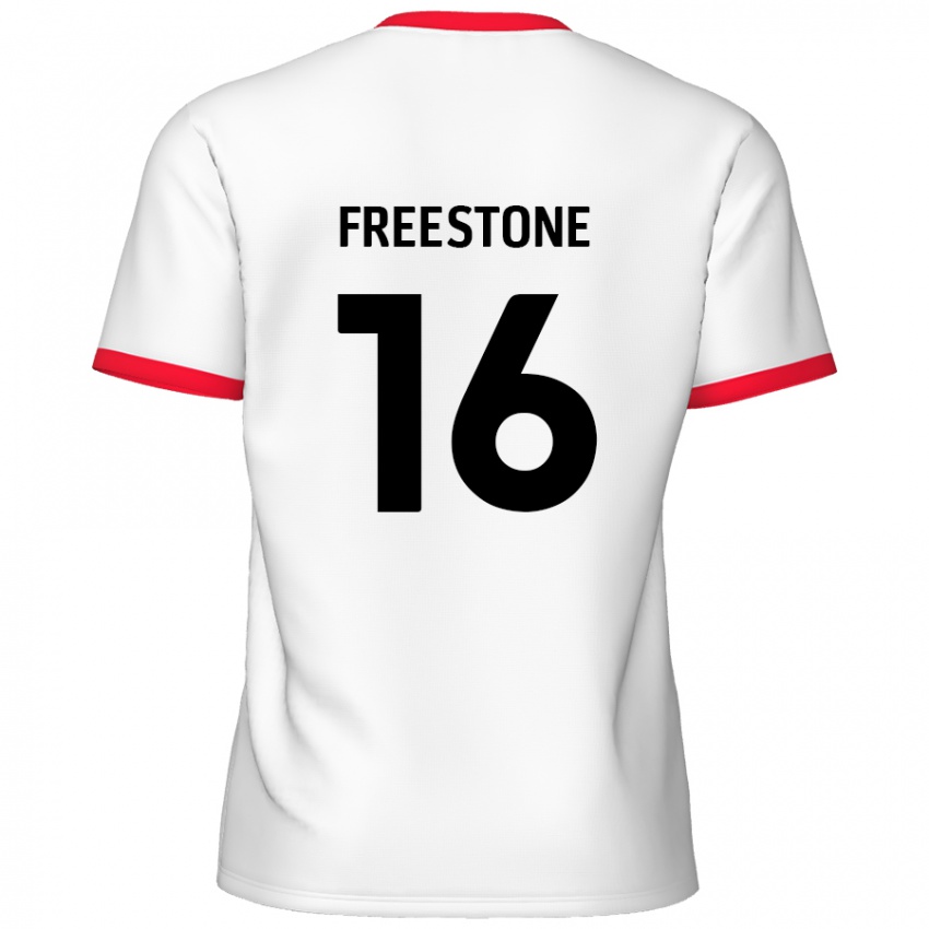 Mænd Lewis Freestone #16 Hvid Rød Hjemmebane Spillertrøjer 2024/25 Trøje T-Shirt