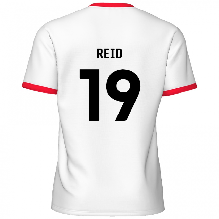 Mænd Jamie Reid #19 Hvid Rød Hjemmebane Spillertrøjer 2024/25 Trøje T-Shirt