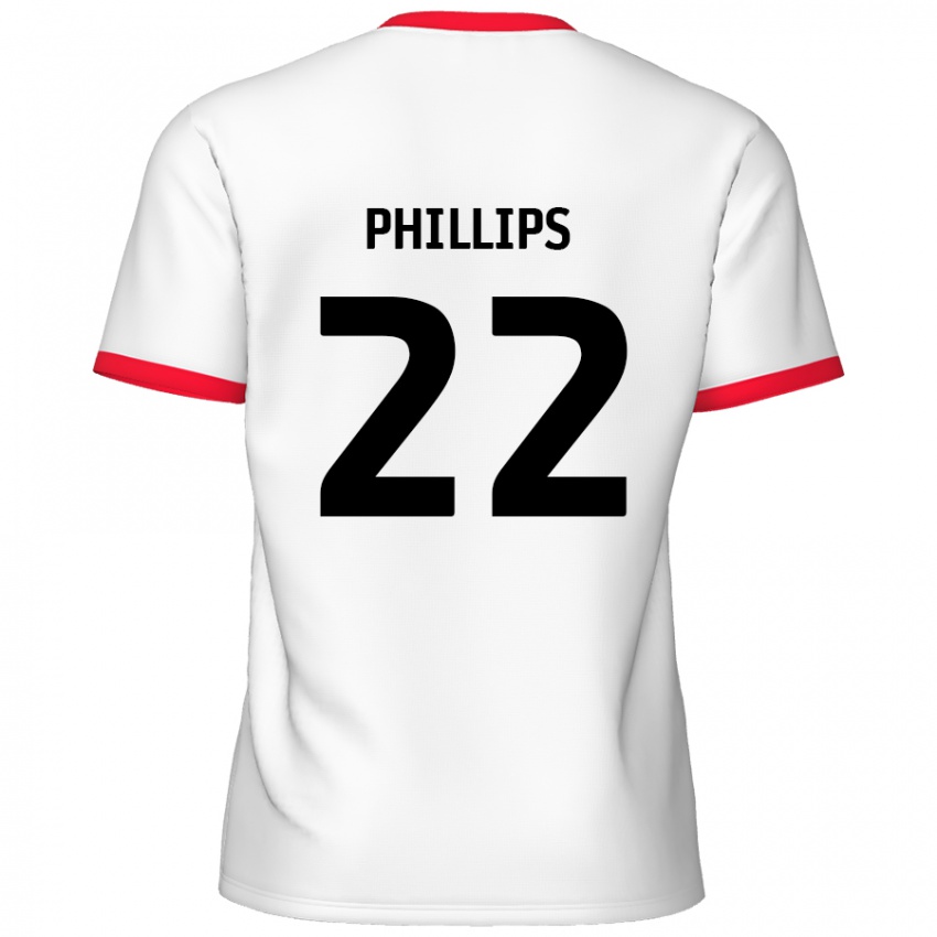 Mænd Daniel Phillips #22 Hvid Rød Hjemmebane Spillertrøjer 2024/25 Trøje T-Shirt