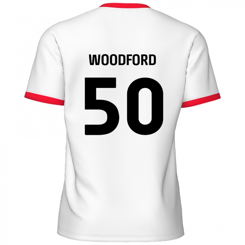 Mænd Max Woodford #50 Hvid Rød Hjemmebane Spillertrøjer 2024/25 Trøje T-Shirt