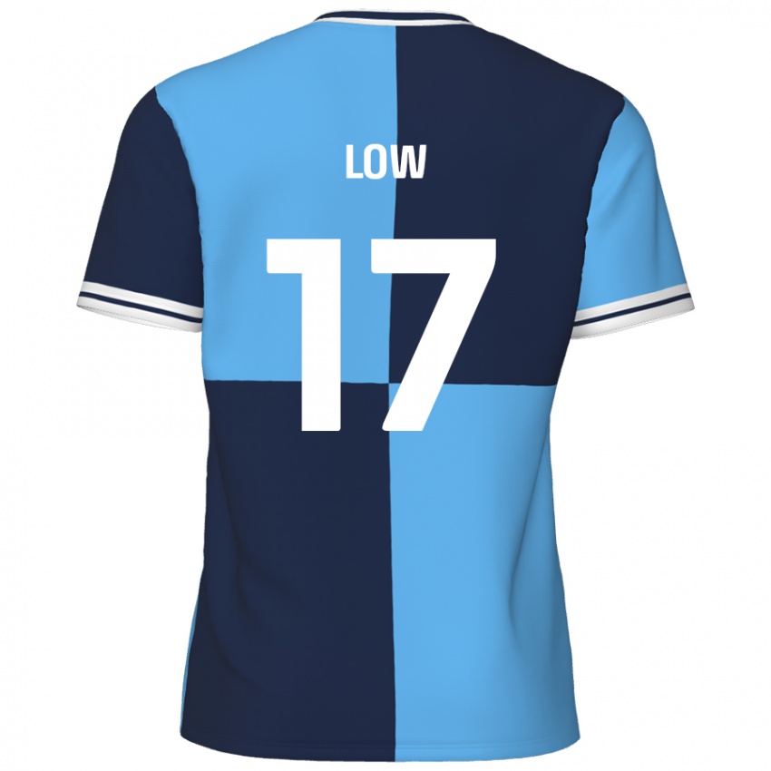 Mænd Joe Low #17 Himmelblå Mørkeblå Hjemmebane Spillertrøjer 2024/25 Trøje T-Shirt