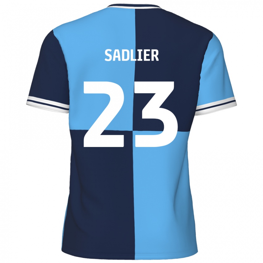 Mænd Kieran Sadlier #23 Himmelblå Mørkeblå Hjemmebane Spillertrøjer 2024/25 Trøje T-Shirt