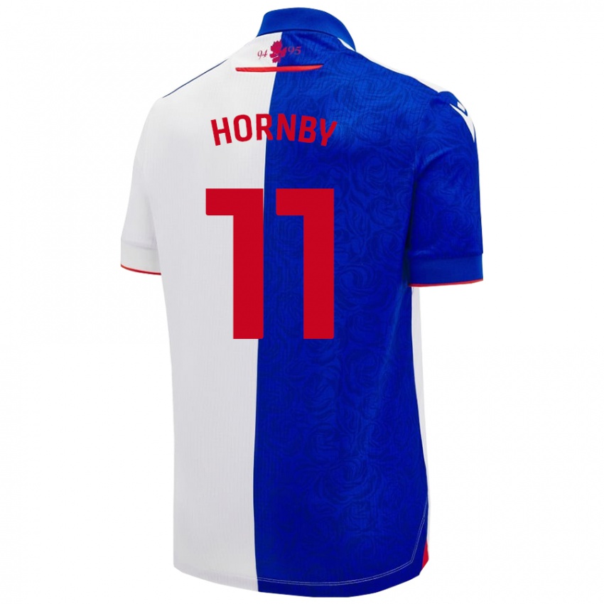 Mænd Megan Hornby #11 Himmelblå Hvid Hjemmebane Spillertrøjer 2024/25 Trøje T-Shirt