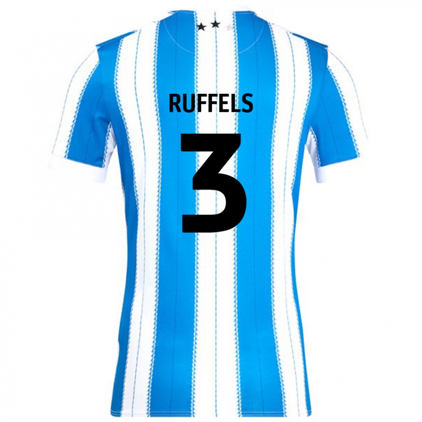 Mænd Josh Ruffels #3 Blå Hvid Hjemmebane Spillertrøjer 2024/25 Trøje T-Shirt