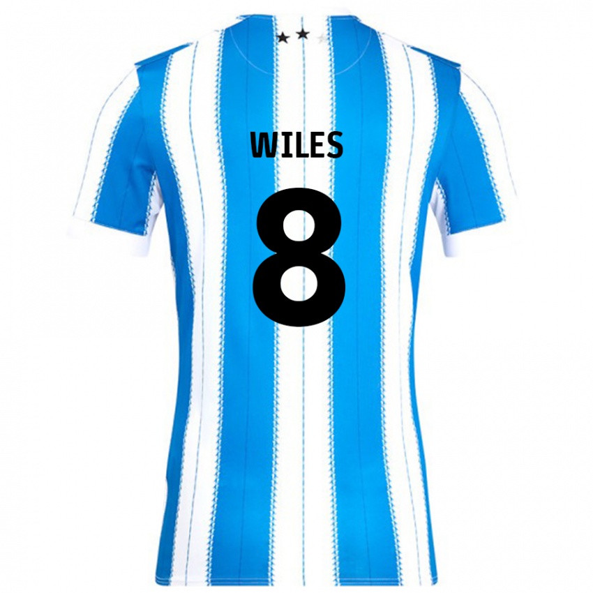 Mænd Ben Wiles #8 Blå Hvid Hjemmebane Spillertrøjer 2024/25 Trøje T-Shirt