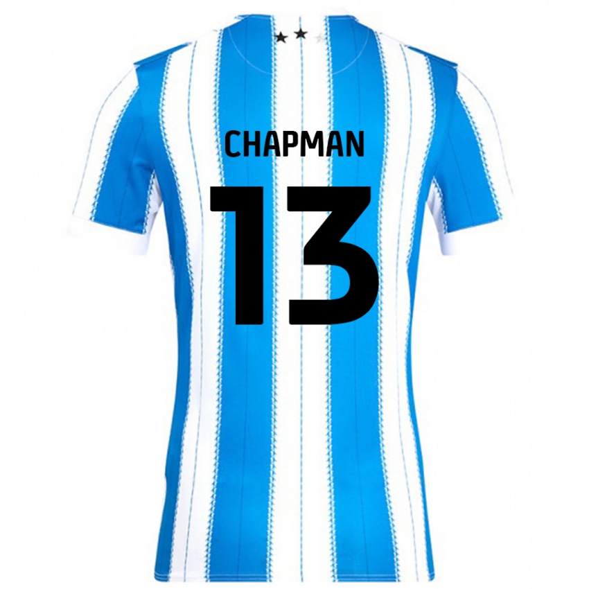 Mænd Jacob Chapman #13 Blå Hvid Hjemmebane Spillertrøjer 2024/25 Trøje T-Shirt