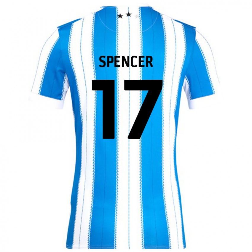 Mænd Brodie Spencer #17 Blå Hvid Hjemmebane Spillertrøjer 2024/25 Trøje T-Shirt