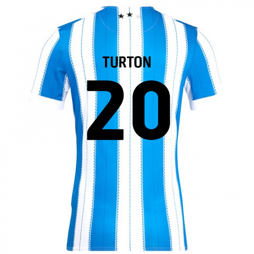 Mænd Ollie Turton #20 Blå Hvid Hjemmebane Spillertrøjer 2024/25 Trøje T-Shirt