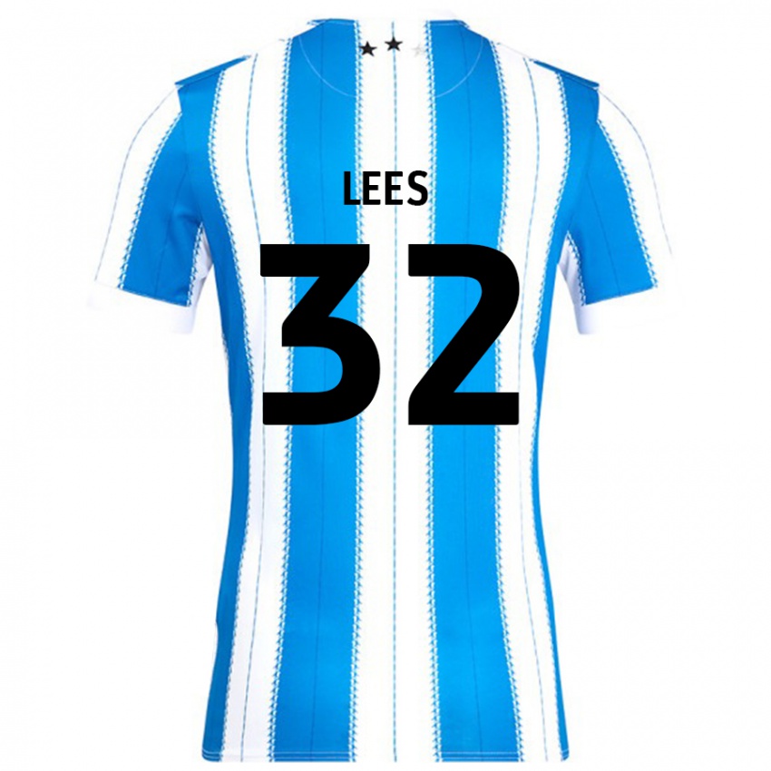 Mænd Tom Lees #32 Blå Hvid Hjemmebane Spillertrøjer 2024/25 Trøje T-Shirt