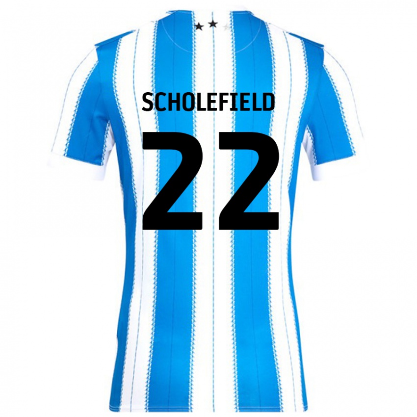 Mænd Lois Scholefield #22 Blå Hvid Hjemmebane Spillertrøjer 2024/25 Trøje T-Shirt