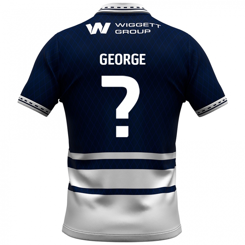 Mænd George Evans #0 Marineblå Hvid Hjemmebane Spillertrøjer 2024/25 Trøje T-Shirt