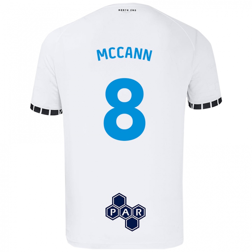 Mænd Ali Mccann #8 Hvid Hjemmebane Spillertrøjer 2024/25 Trøje T-Shirt