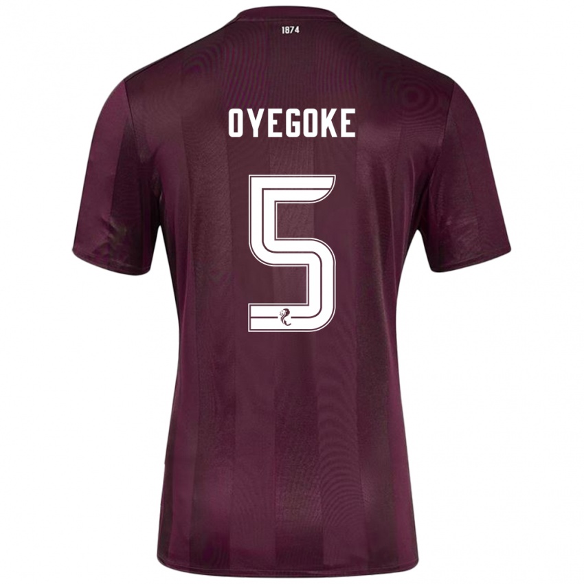 Mænd Daniel Oyegoke #5 Bourgogne Hjemmebane Spillertrøjer 2024/25 Trøje T-Shirt