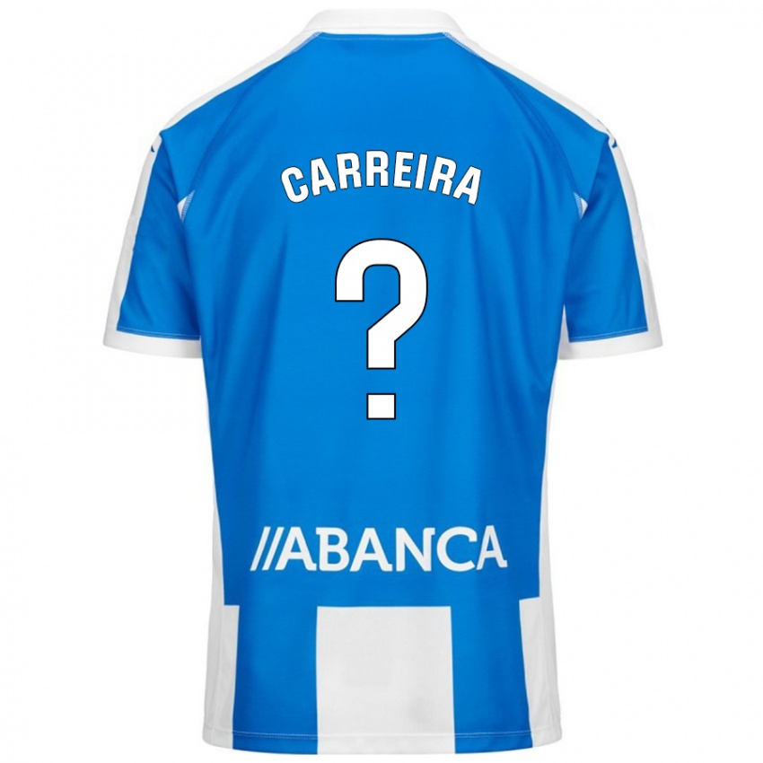 Mænd David Carreira #0 Blå Hvid Hjemmebane Spillertrøjer 2024/25 Trøje T-Shirt