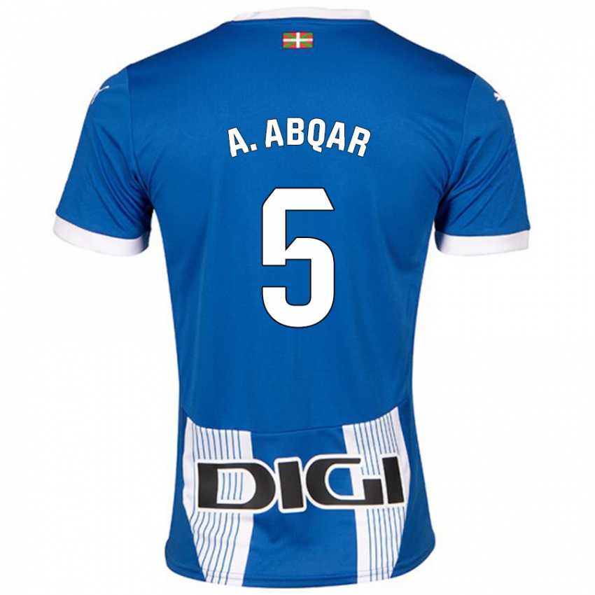 Mænd Abdel Abqar #5 Blå Hjemmebane Spillertrøjer 2024/25 Trøje T-Shirt