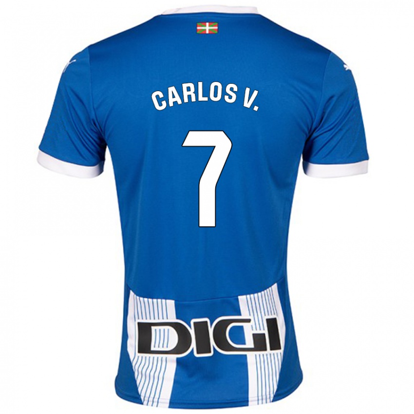 Mænd Carlos Vicente #7 Blå Hjemmebane Spillertrøjer 2024/25 Trøje T-Shirt