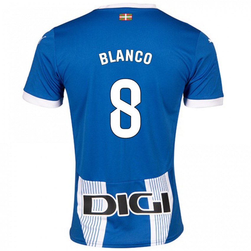 Mænd Antonio Blanco #8 Blå Hjemmebane Spillertrøjer 2024/25 Trøje T-Shirt