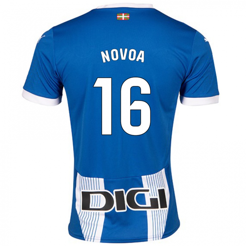 Mænd Hugo Novoa #16 Blå Hjemmebane Spillertrøjer 2024/25 Trøje T-Shirt