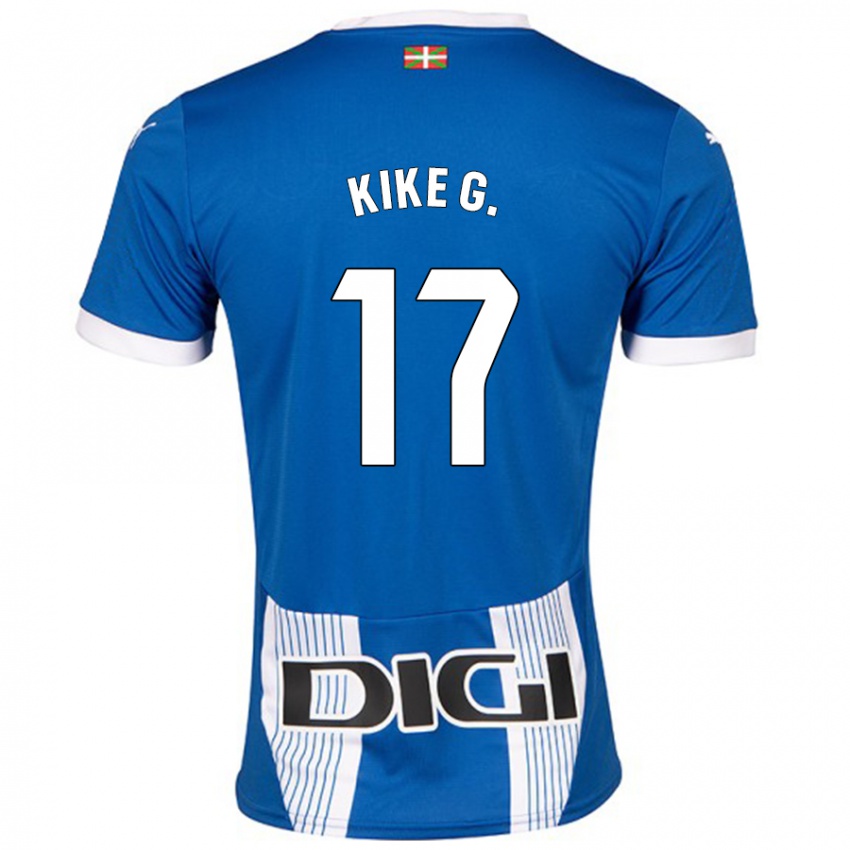 Mænd Kike García #17 Blå Hjemmebane Spillertrøjer 2024/25 Trøje T-Shirt