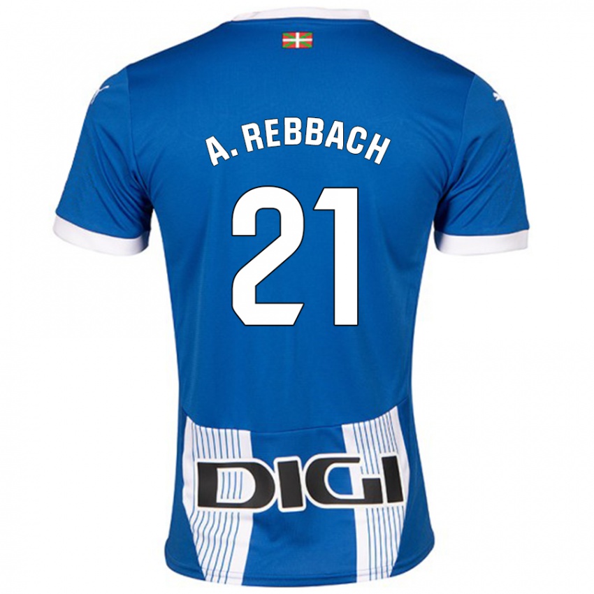 Mænd Abde Rebbach #21 Blå Hjemmebane Spillertrøjer 2024/25 Trøje T-Shirt