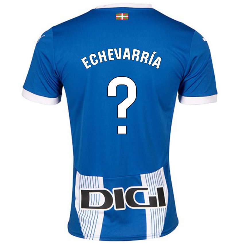 Mænd Iker Echevarría #0 Blå Hjemmebane Spillertrøjer 2024/25 Trøje T-Shirt