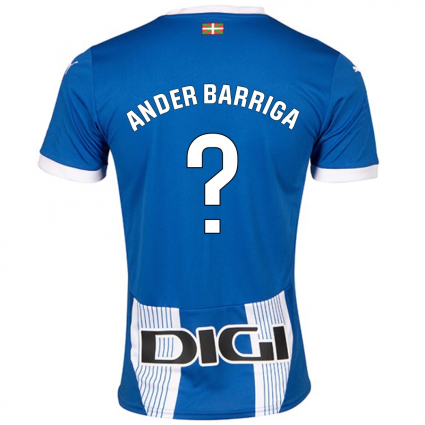 Mænd Jon Ander Barriga #0 Blå Hjemmebane Spillertrøjer 2024/25 Trøje T-Shirt