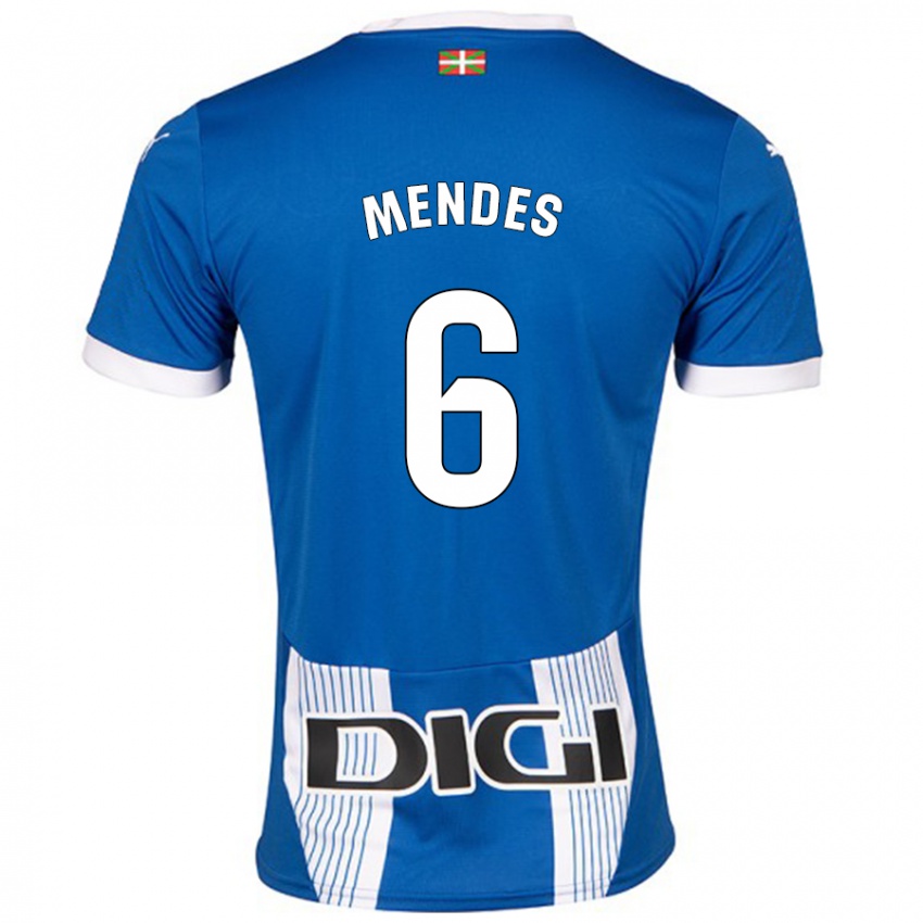 Mænd Tomás Mendes #6 Blå Hjemmebane Spillertrøjer 2024/25 Trøje T-Shirt