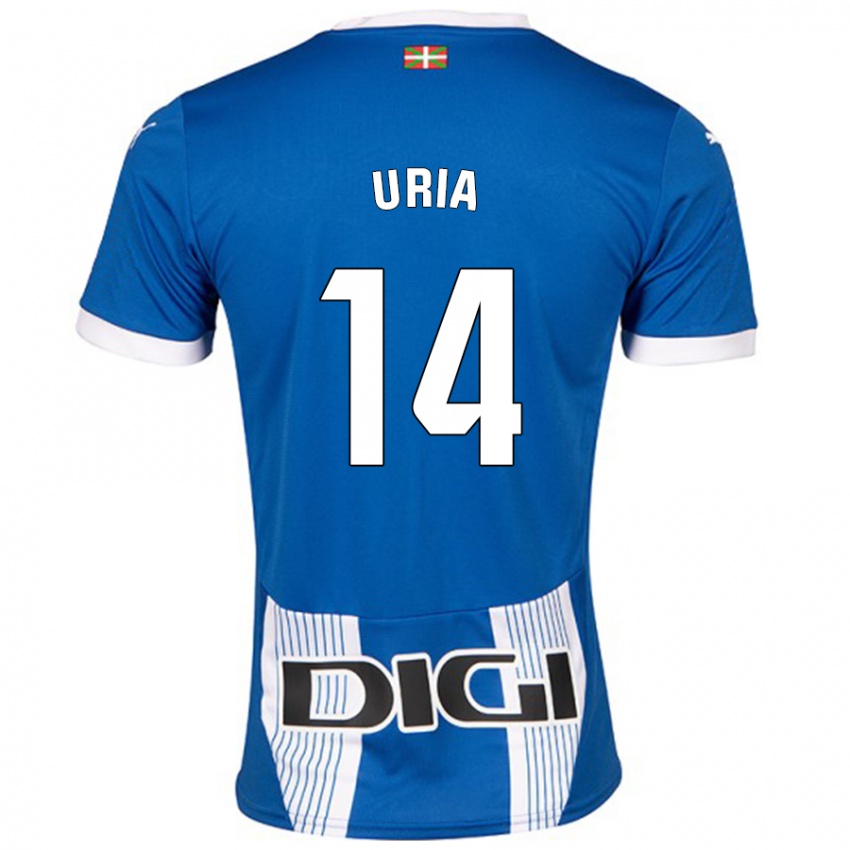 Mænd Iker Uria #14 Blå Hjemmebane Spillertrøjer 2024/25 Trøje T-Shirt