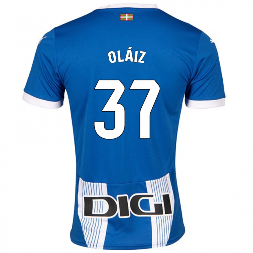 Mænd Xanet Oláiz #37 Blå Hjemmebane Spillertrøjer 2024/25 Trøje T-Shirt