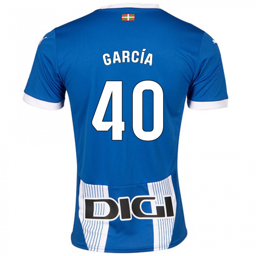 Mænd Álvaro García #40 Blå Hjemmebane Spillertrøjer 2024/25 Trøje T-Shirt