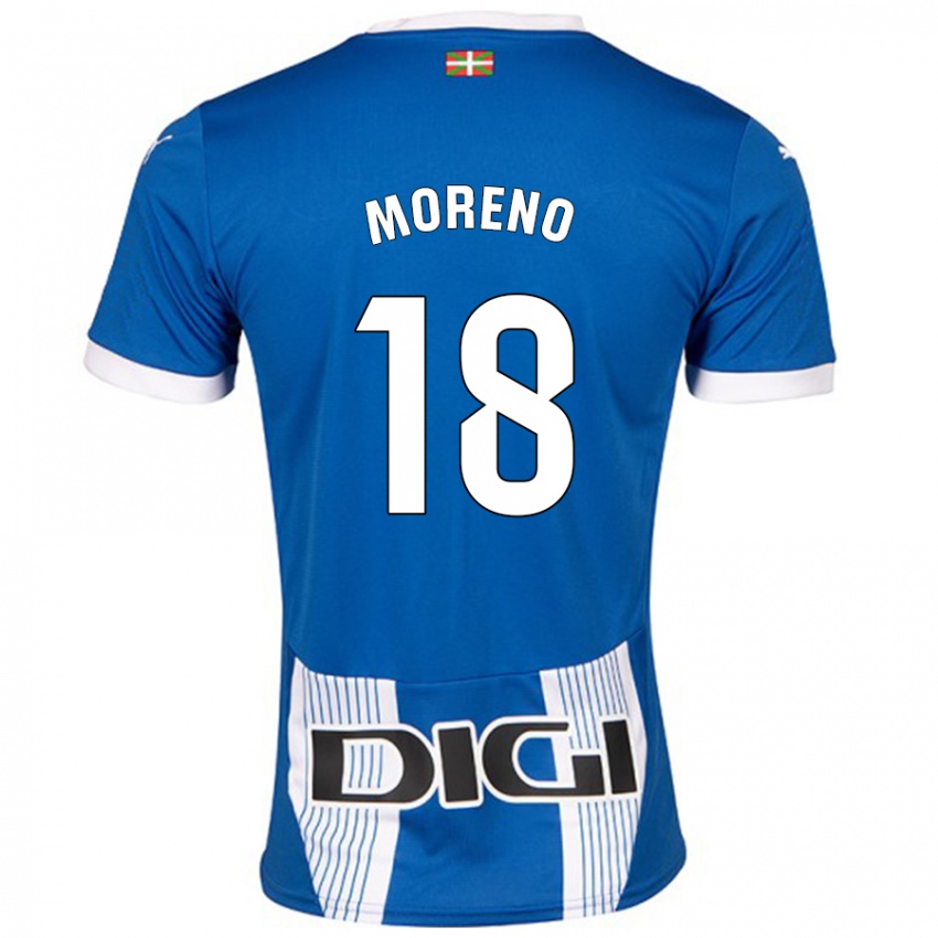 Mænd Laura Moreno #18 Blå Hjemmebane Spillertrøjer 2024/25 Trøje T-Shirt