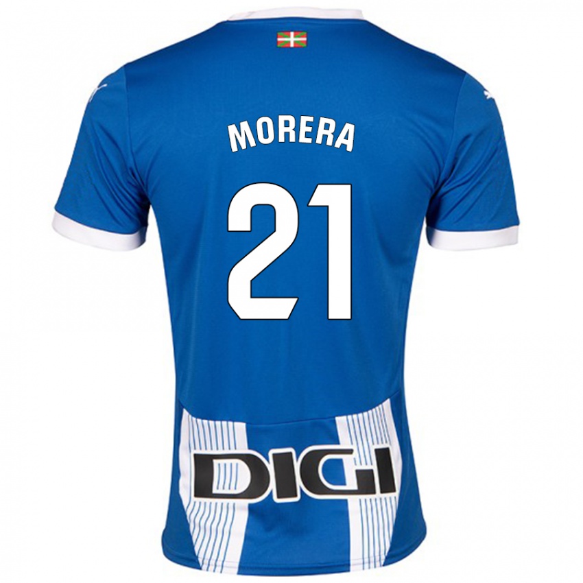 Mænd Carla Morera #21 Blå Hjemmebane Spillertrøjer 2024/25 Trøje T-Shirt