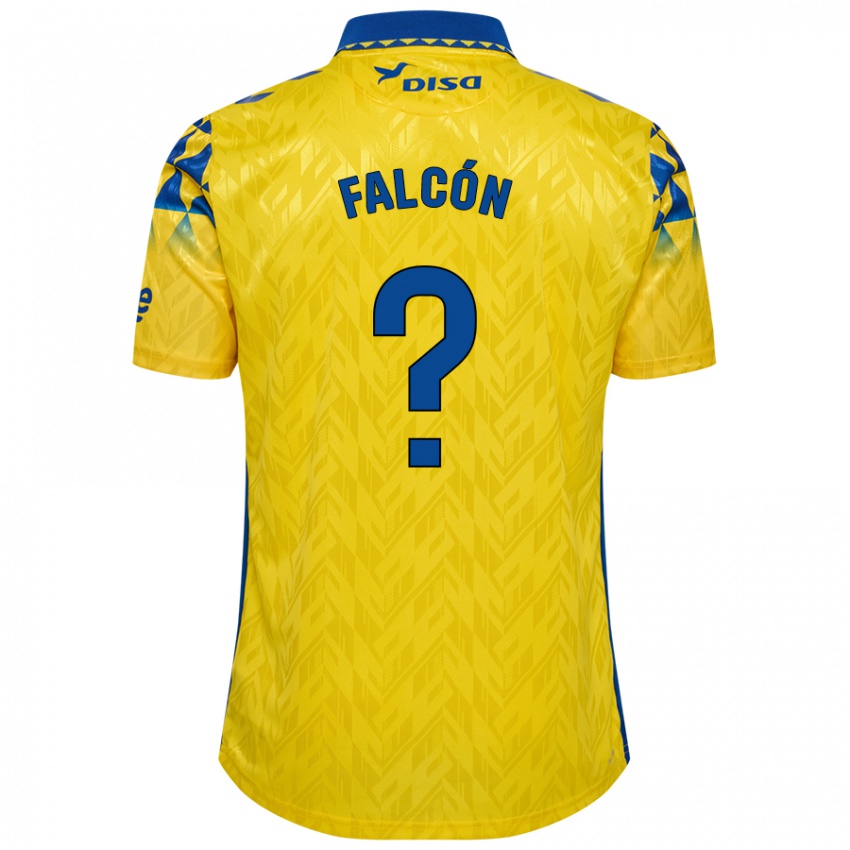 Mænd Toni Falcón #0 Gul Blå Hjemmebane Spillertrøjer 2024/25 Trøje T-Shirt