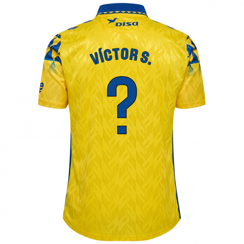 Mænd Víctor Sánchez #0 Gul Blå Hjemmebane Spillertrøjer 2024/25 Trøje T-Shirt