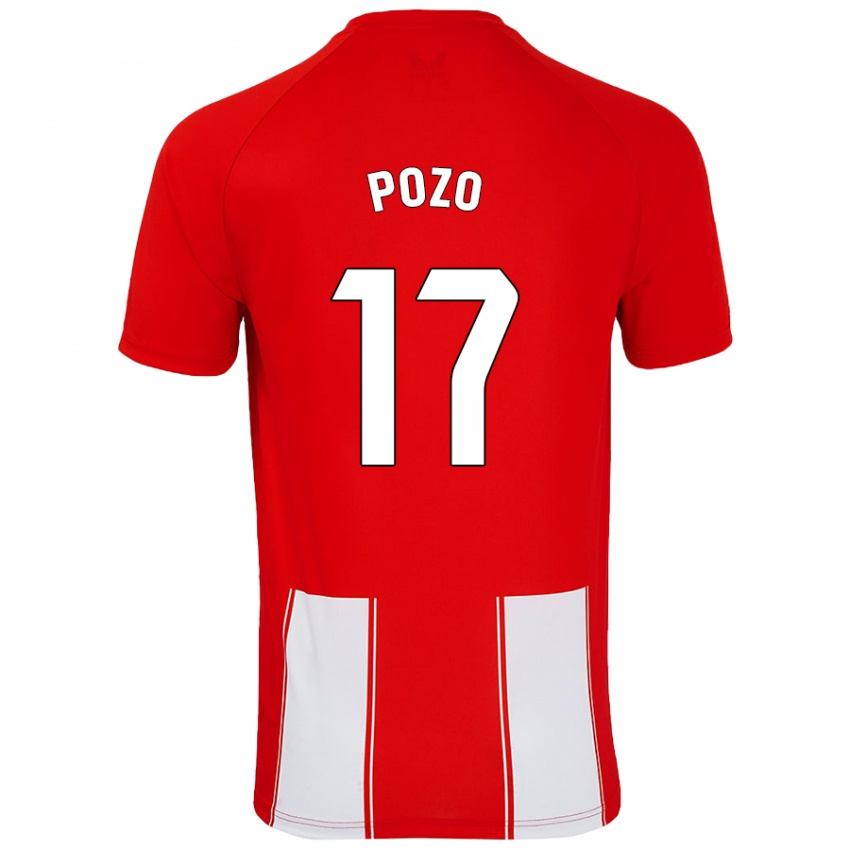 Mænd Álex Pozo #17 Rød Hvid Hjemmebane Spillertrøjer 2024/25 Trøje T-Shirt