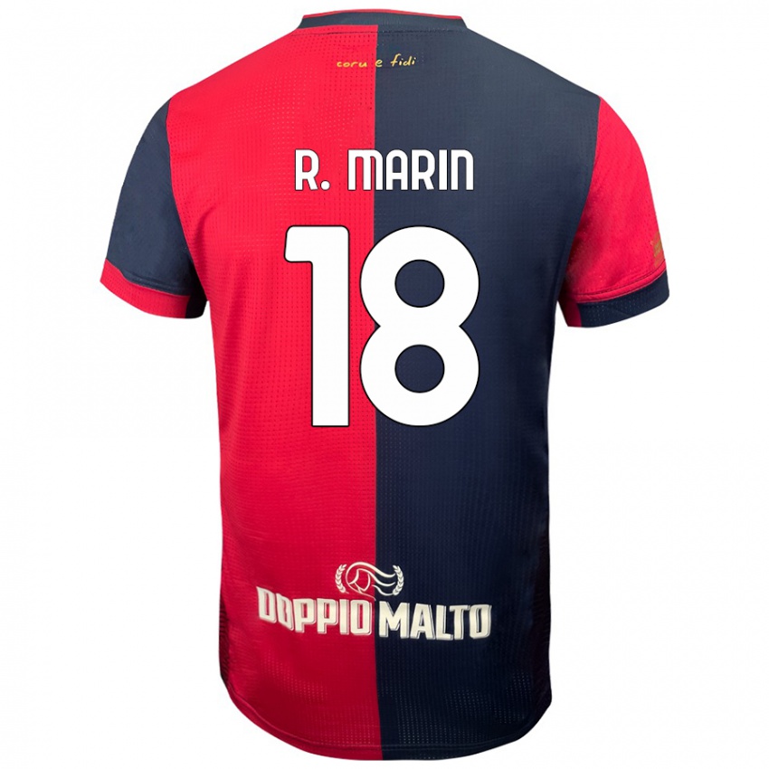 Mænd Răzvan Marin #18 Rød Mørkere Blå Hjemmebane Spillertrøjer 2024/25 Trøje T-Shirt