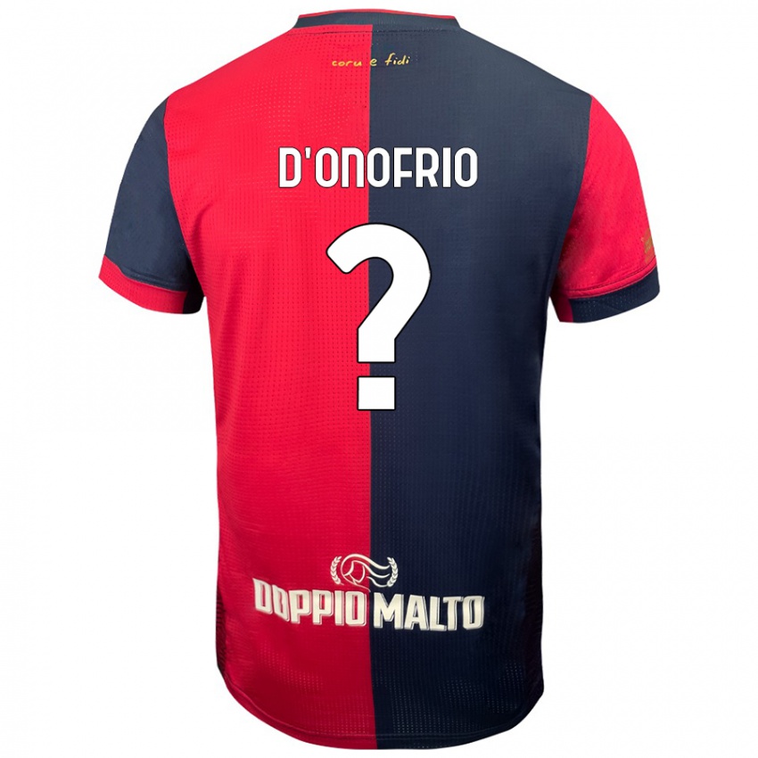 Mænd Vincenzo D'onofrio #0 Rød Mørkere Blå Hjemmebane Spillertrøjer 2024/25 Trøje T-Shirt