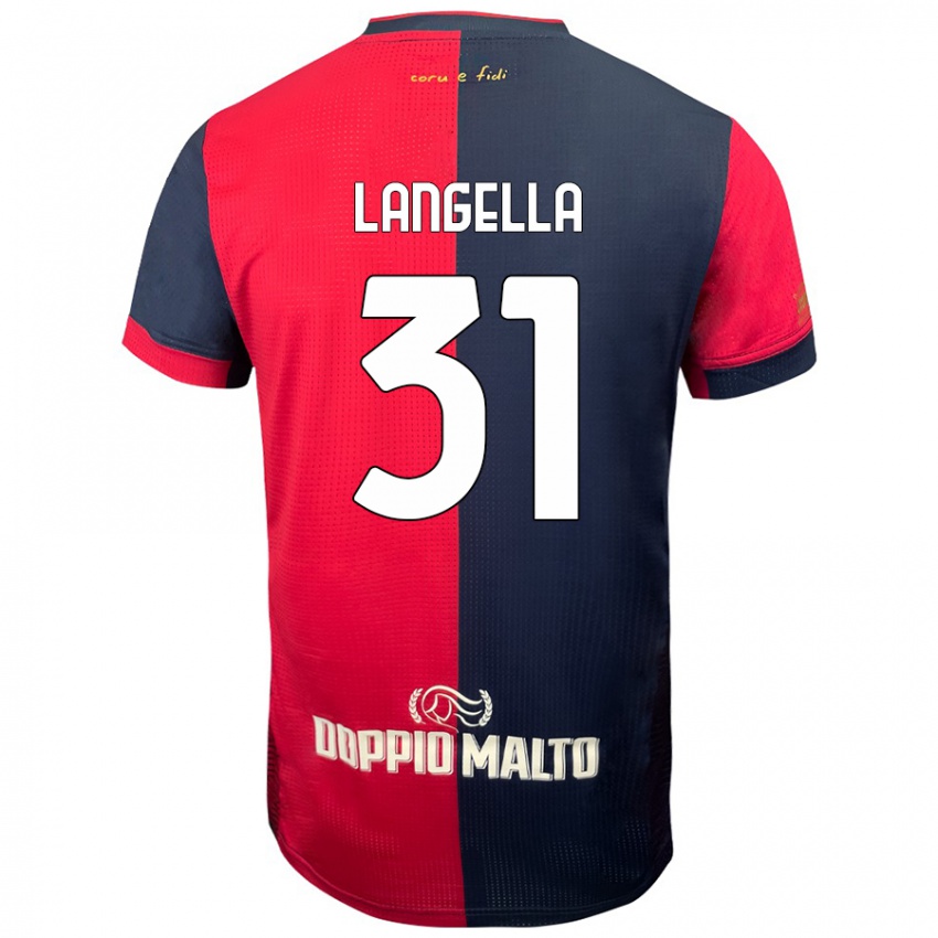 Mænd Matteo Langella #31 Rød Mørkere Blå Hjemmebane Spillertrøjer 2024/25 Trøje T-Shirt