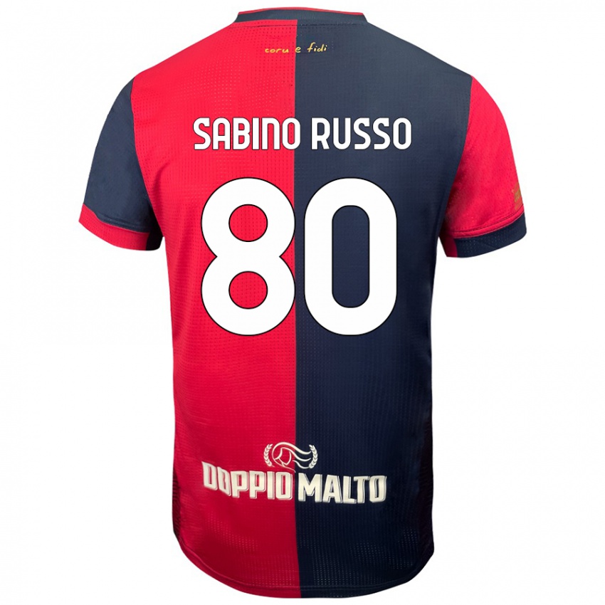 Mænd Alessandro Sabino Russo #80 Rød Mørkere Blå Hjemmebane Spillertrøjer 2024/25 Trøje T-Shirt