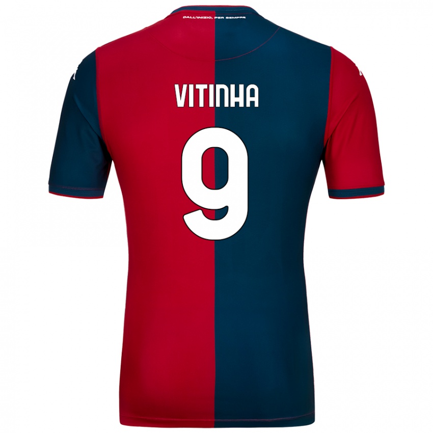 Mænd Vitinha #9 Rød Mørkeblå Hjemmebane Spillertrøjer 2024/25 Trøje T-Shirt