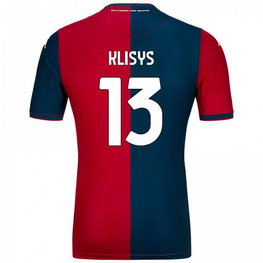 Mænd Lukas Klisys #13 Rød Mørkeblå Hjemmebane Spillertrøjer 2024/25 Trøje T-Shirt