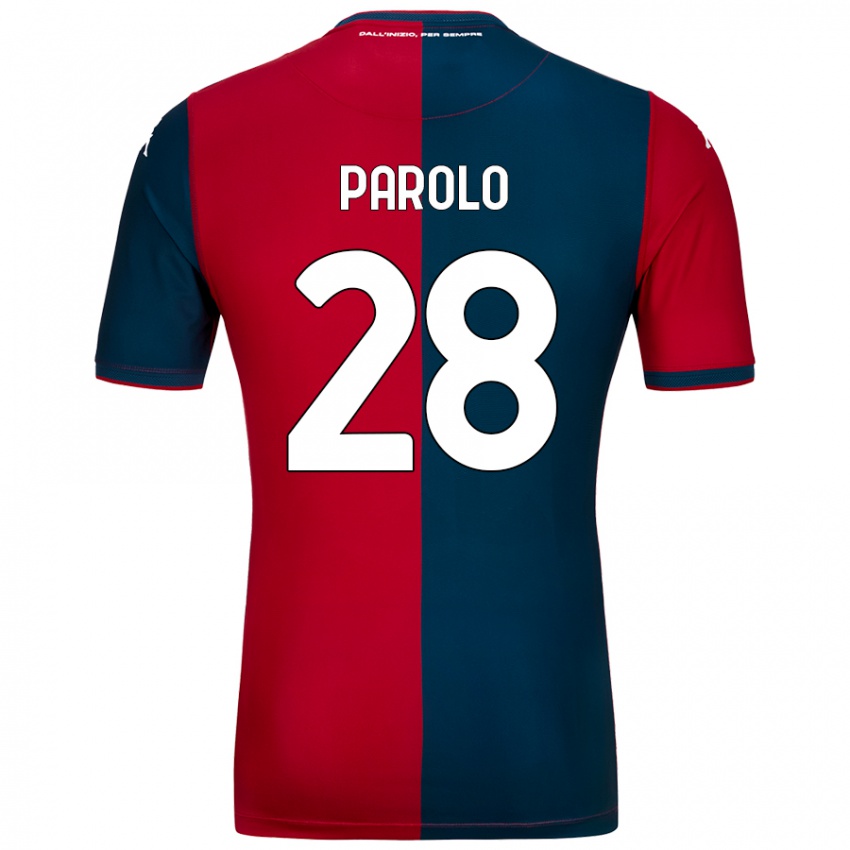 Mænd Lucrezia Parolo #28 Rød Mørkeblå Hjemmebane Spillertrøjer 2024/25 Trøje T-Shirt