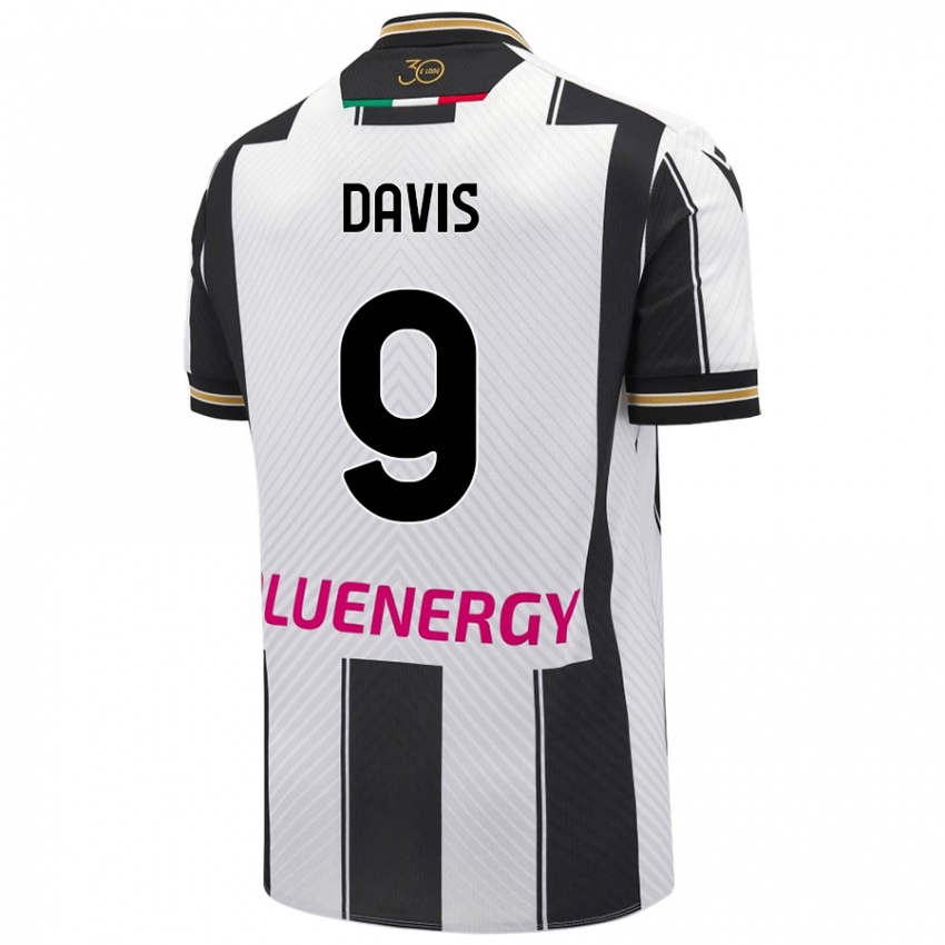 Mænd Keinan Davis #9 Hvid Sort Hjemmebane Spillertrøjer 2024/25 Trøje T-Shirt