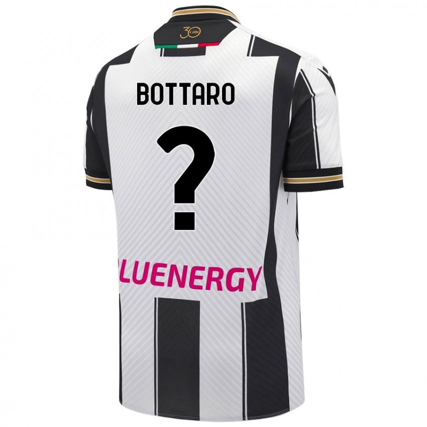 Mænd Leonardo Bottaro #0 Hvid Sort Hjemmebane Spillertrøjer 2024/25 Trøje T-Shirt