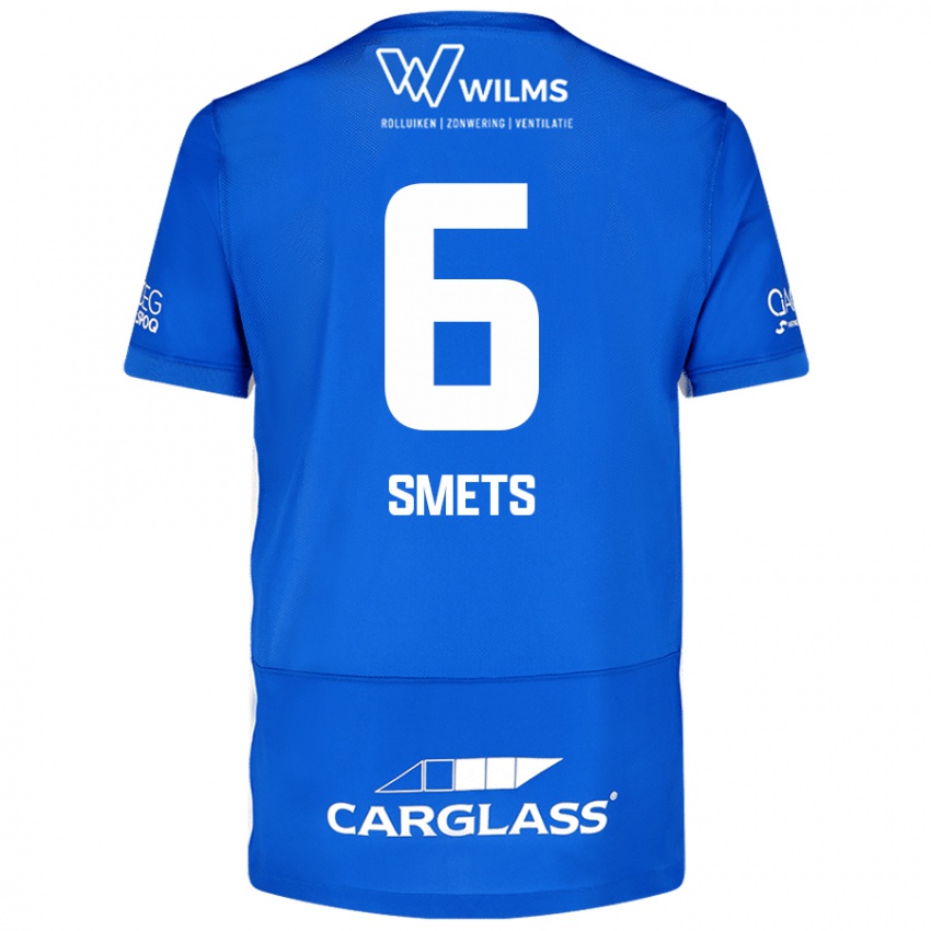 Mænd Matte Smets #6 Blå Hjemmebane Spillertrøjer 2024/25 Trøje T-Shirt