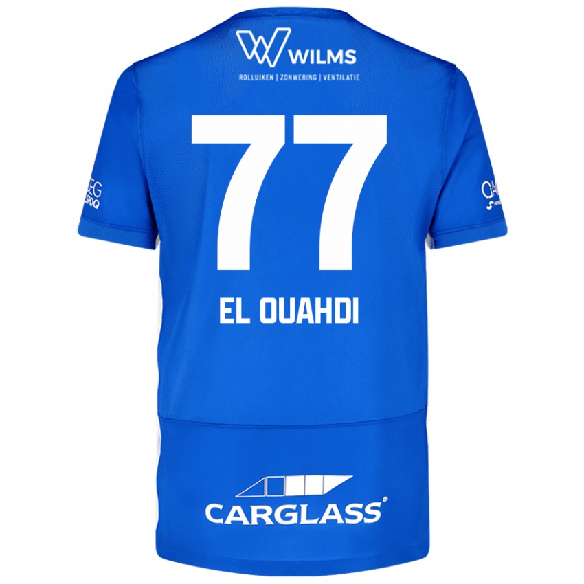 Mænd Zakaria El Ouahdi #77 Blå Hjemmebane Spillertrøjer 2024/25 Trøje T-Shirt