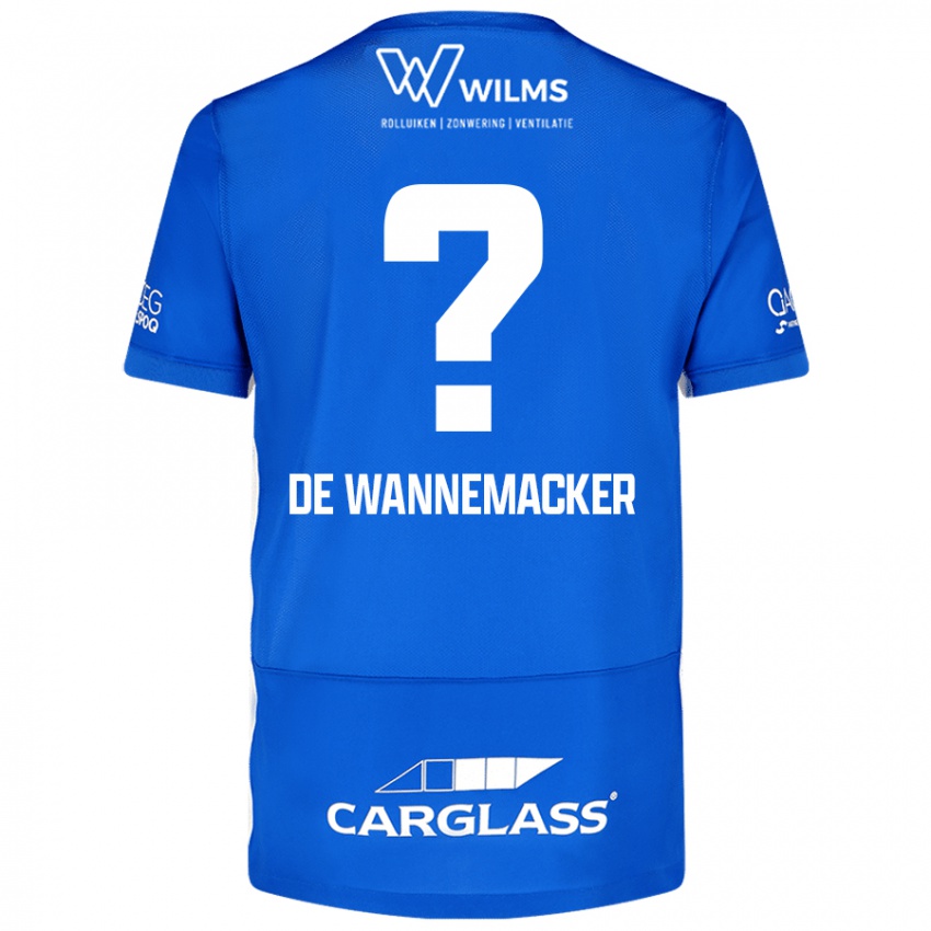 Mænd August De Wannemacker #0 Blå Hjemmebane Spillertrøjer 2024/25 Trøje T-Shirt