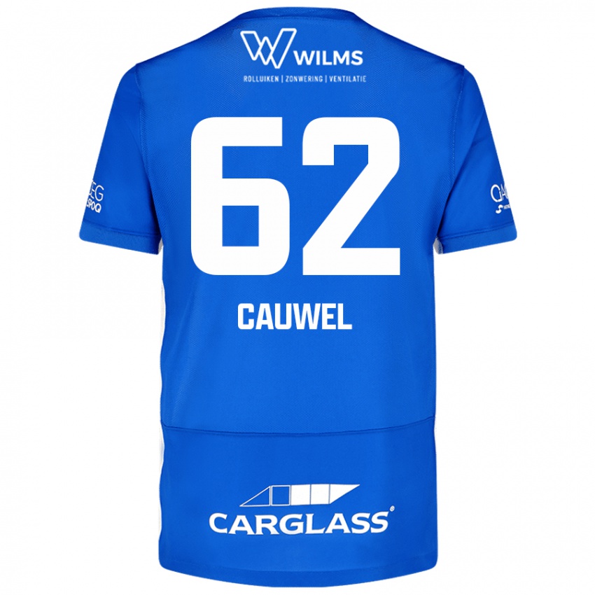 Mænd Michiel Cauwel #62 Blå Hjemmebane Spillertrøjer 2024/25 Trøje T-Shirt